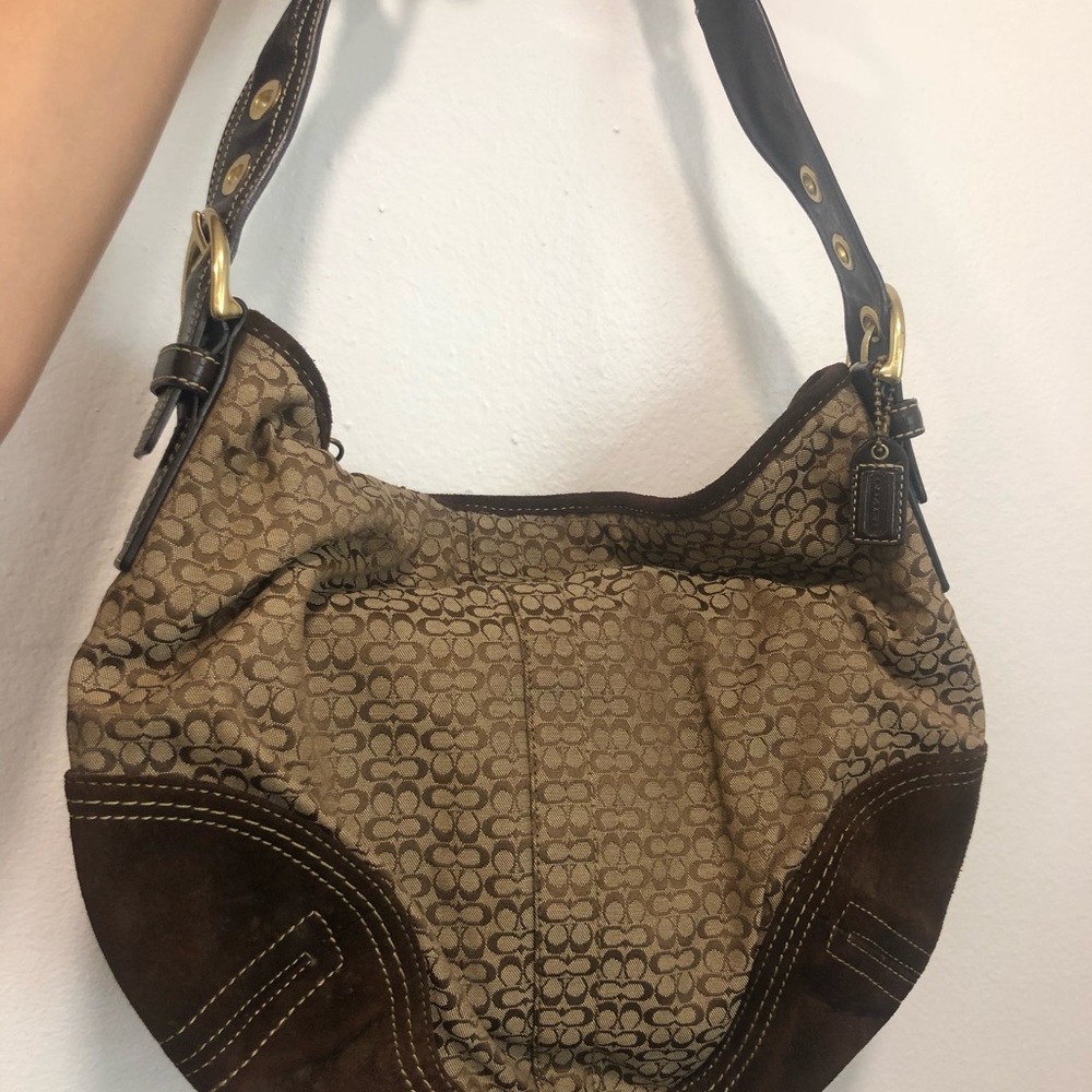 Brown coach shoulder bag